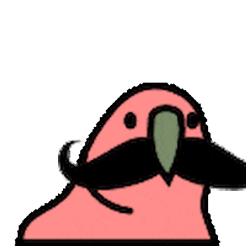 Color Party Parrot With Mustache GIF