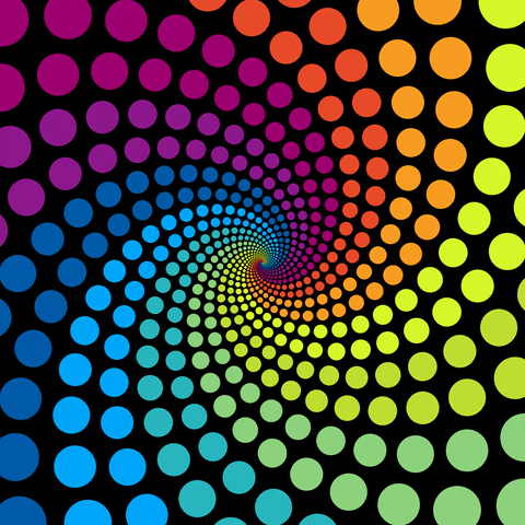 Color Polka Dots Hypnosis Spiral GIF