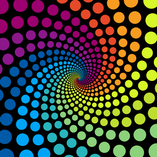 Color Polka Dots Spiral GIF