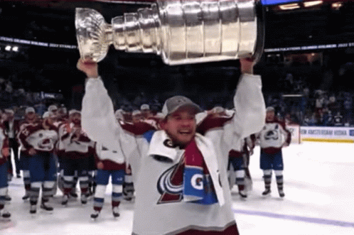 Colorado Avalanche Artturi Lehkonen Lifting Stanley Cup GIF
