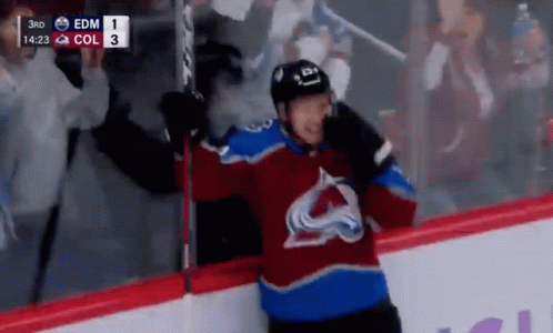 Colorado Avalanche Hockey Player Celebrating