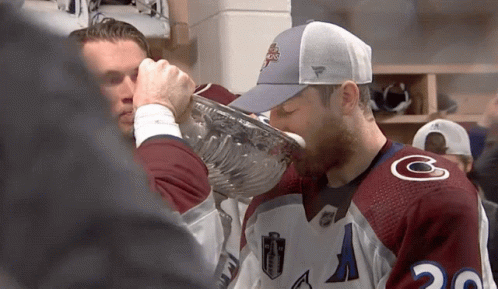 Colorado Avalanche Nathan Mackinnon Drinking From Stanley Cup GIF