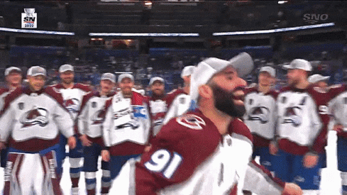Colorado Avalanche Nazem Kadri Carrying Stanley Cup GIF