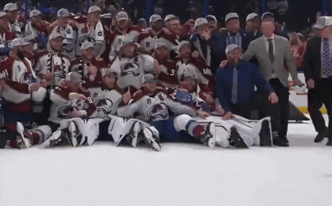 Colorado Avalanche Taking Photos With Stanley Cup GIF