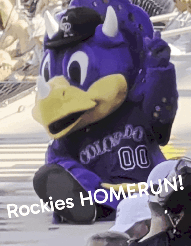 Colorado Rockies Mascot Kneeling
