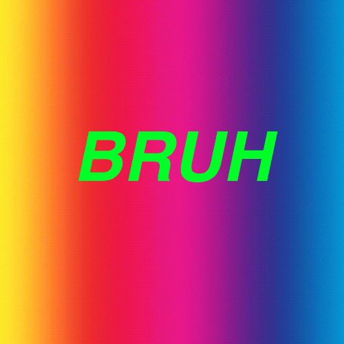 Colored Bruh Text Animation GIF