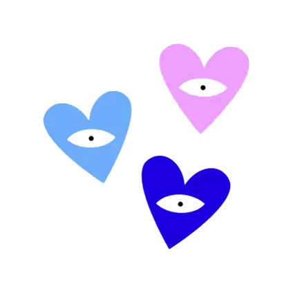Colored Hearts With Eyes