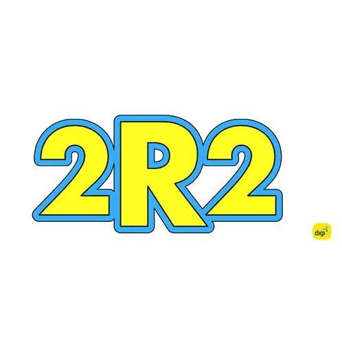 Colorful 2r2 Sticker with Digi Logo