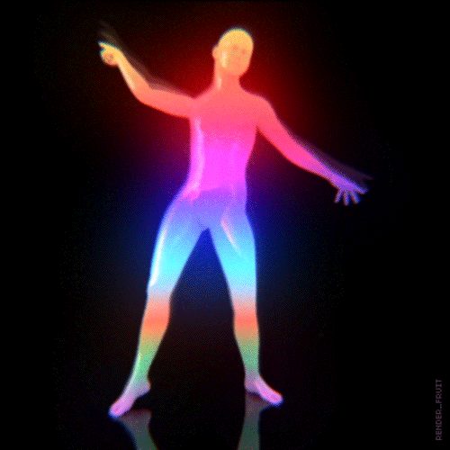 Colorful 3d Person Dancing GIF