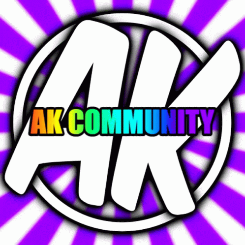 Colorful AK Community Logo On Purple Background GIF