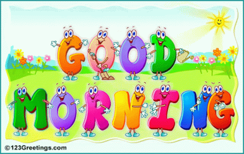 Colorful Alphabets Animated Good Morning Monday Sunshine GIF