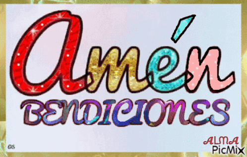 Colorful Amen Bendiciones Sign