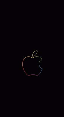 Colorful Apple Logo on Black Background