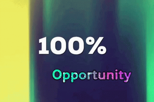 Colorful Background Saying 100% Opportunity
