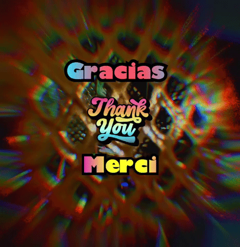Colorful Background Saying Gracias Thank You Merci