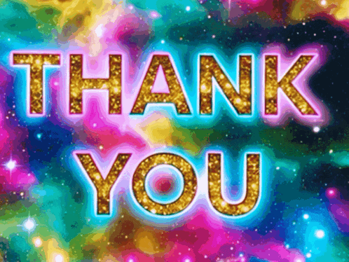 Colorful Background with Gold Thank You