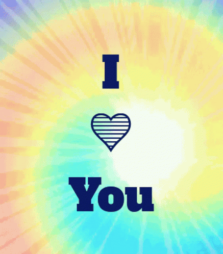 Colorful Background With Heart and I Love You