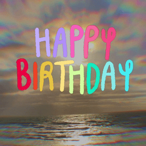 Colorful Beach Birthday Greetings GIF