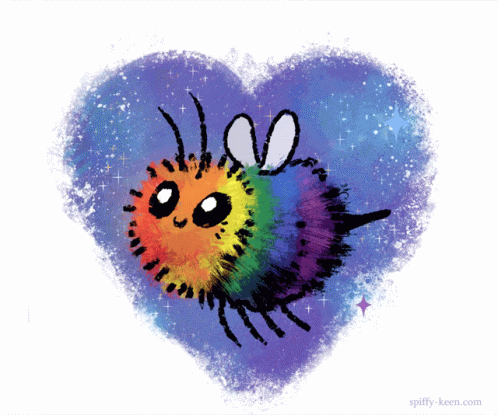 Colorful Bee Art GIF