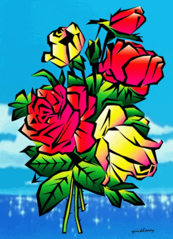 Colorful Best Wishes Flowers GIF