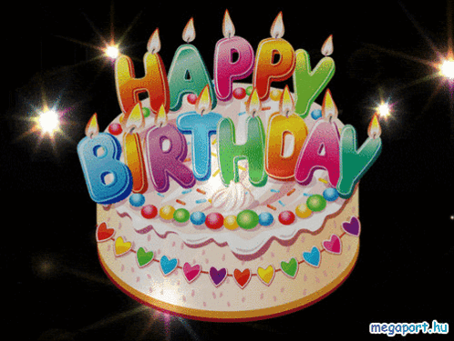 Colorful Birthday Cake Happy Birthday