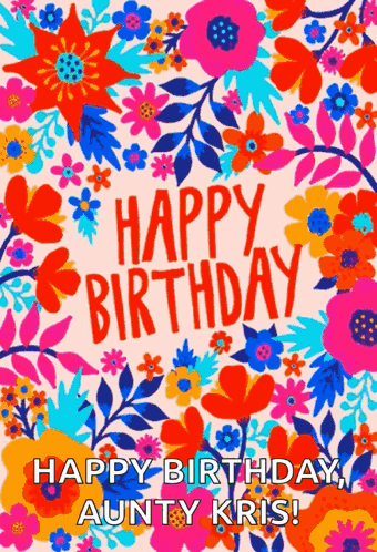 Colorful Birthday Card for Aunt Kris