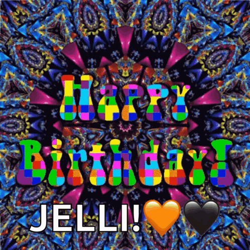 Colorful Birthday Card Named Jelli GIF