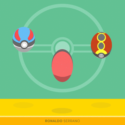 Colorful Bouncing Pokeball Animation GIF