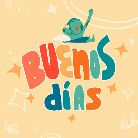 Colorful Buenos Dias Bendiciones Waving Roaming Art GIF