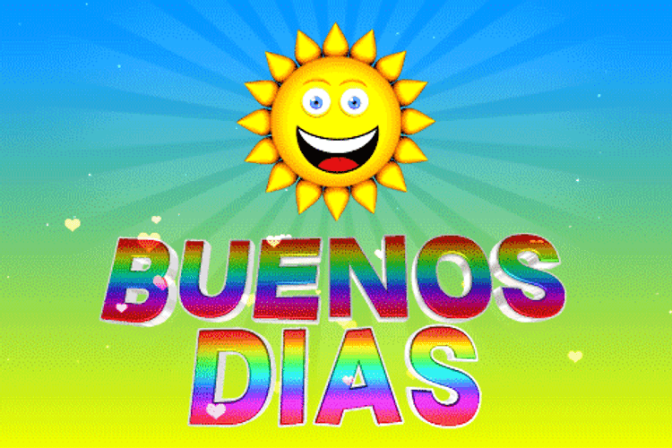 Colorful Buenos Dias Graphic Text GIF. 