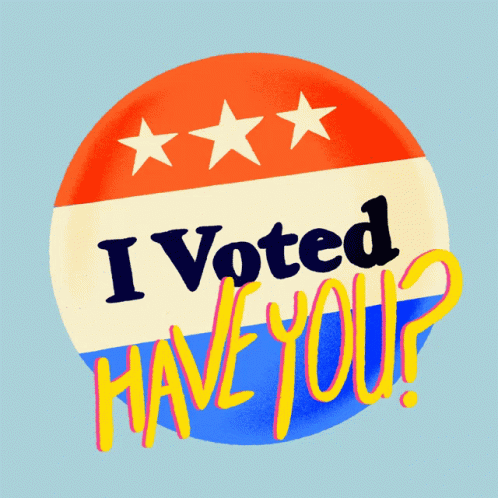 Colorful Button Saying I Voted Have You