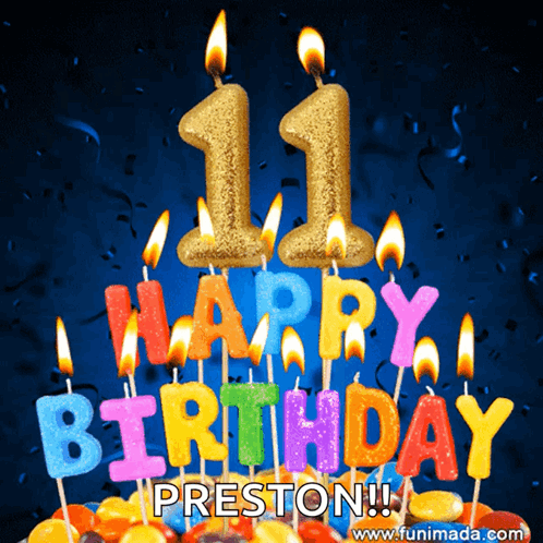 Colorful Candles That Say Happy Birthday Preston GIF