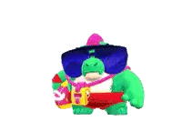 Colorful Cartoon Character With Pink Star