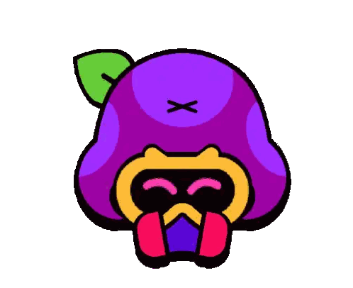 Colorful Cartoon Character with Purple Hat and Green Leaf