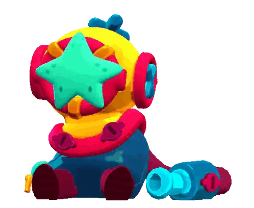 Colorful Cartoon Character with Star in Eye