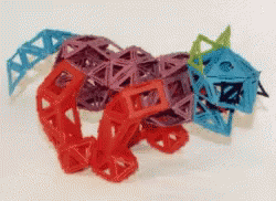 Colorful Cat Toy With Blue Tail GIF