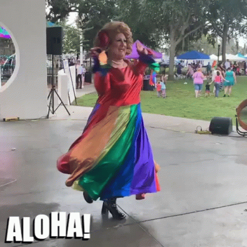 Colorful Clown Spinning Aloha GIF