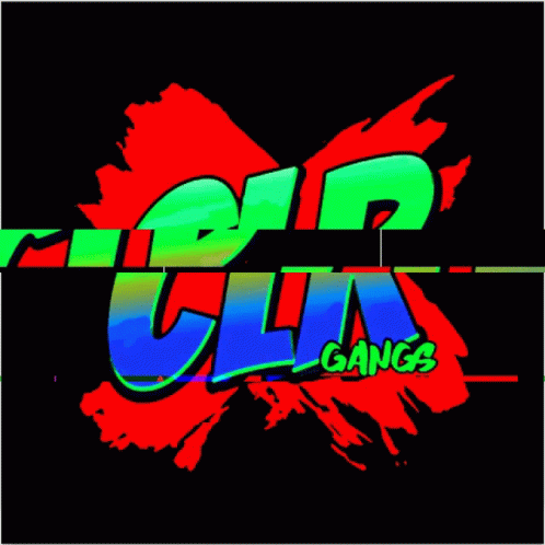 Colorful CLR Gangs Logo On Red Background GIF