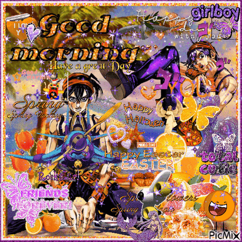 Colorful Collage Saying Good Morning Have A Great Day GIF