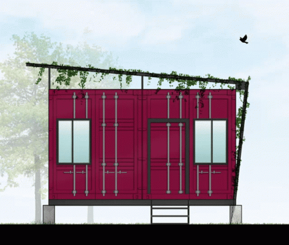 Colorful Container Home Architecture GIF