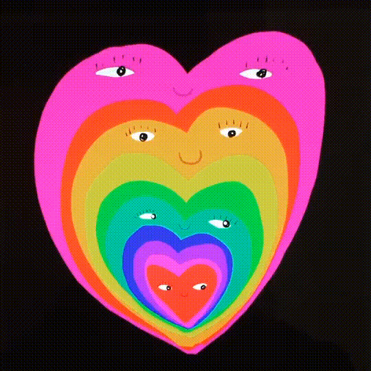 Colorful Cute Heart Tunnel GIF