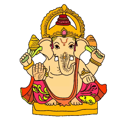 Colorful Deity Statue with Crown