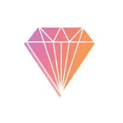 Colorful Diamond with White Outline