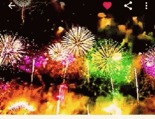 Colorful Firework Display In The Sky GIF