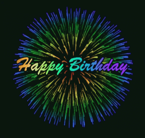 Colorful Fireworks Display Happy Birthday