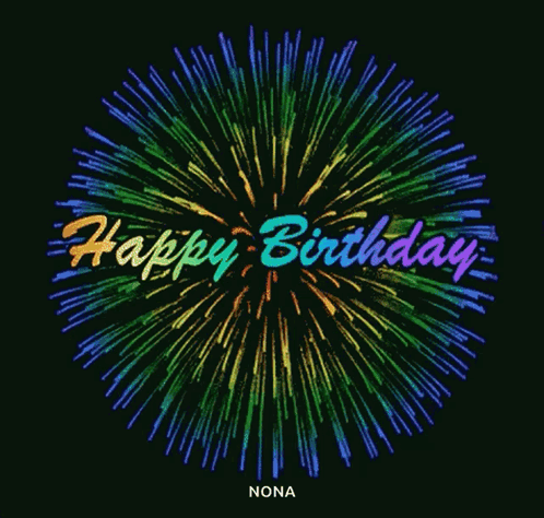 Colorful Fireworks Display Happy Birthday Nona
