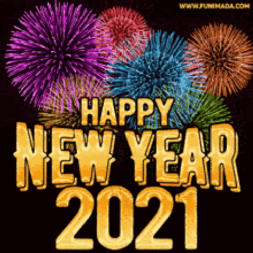 Colorful Fireworks Display Happy New Year 2021 GIF