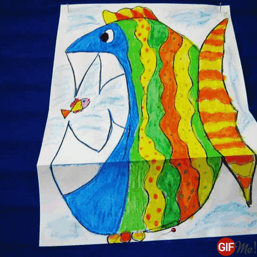 Colorful Fish Drawing GIF