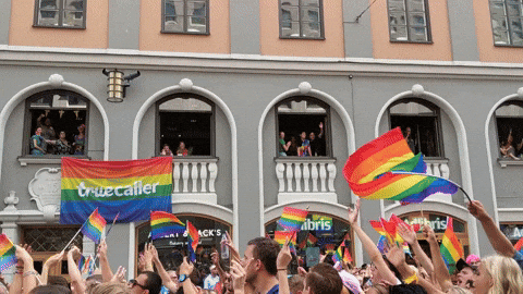 Colorful Flag Parade GIF