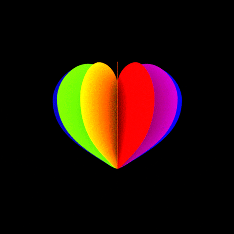 Colorful Flipping Pages Heart GIF